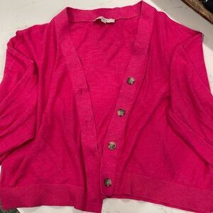 Loft bright pink cardigan